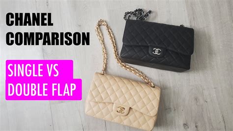 chanel single flap vs double flap difference|authentic chanel double flap bag.